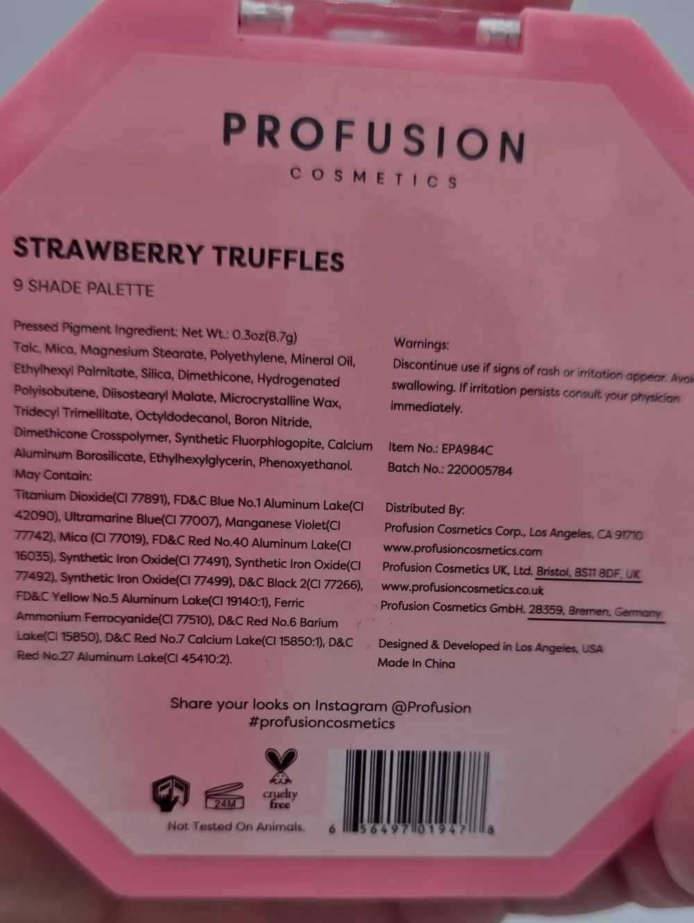Profusion Lot of 2 Eyeshadow Palettes - Peppermint Bark and Strawberry Truffles